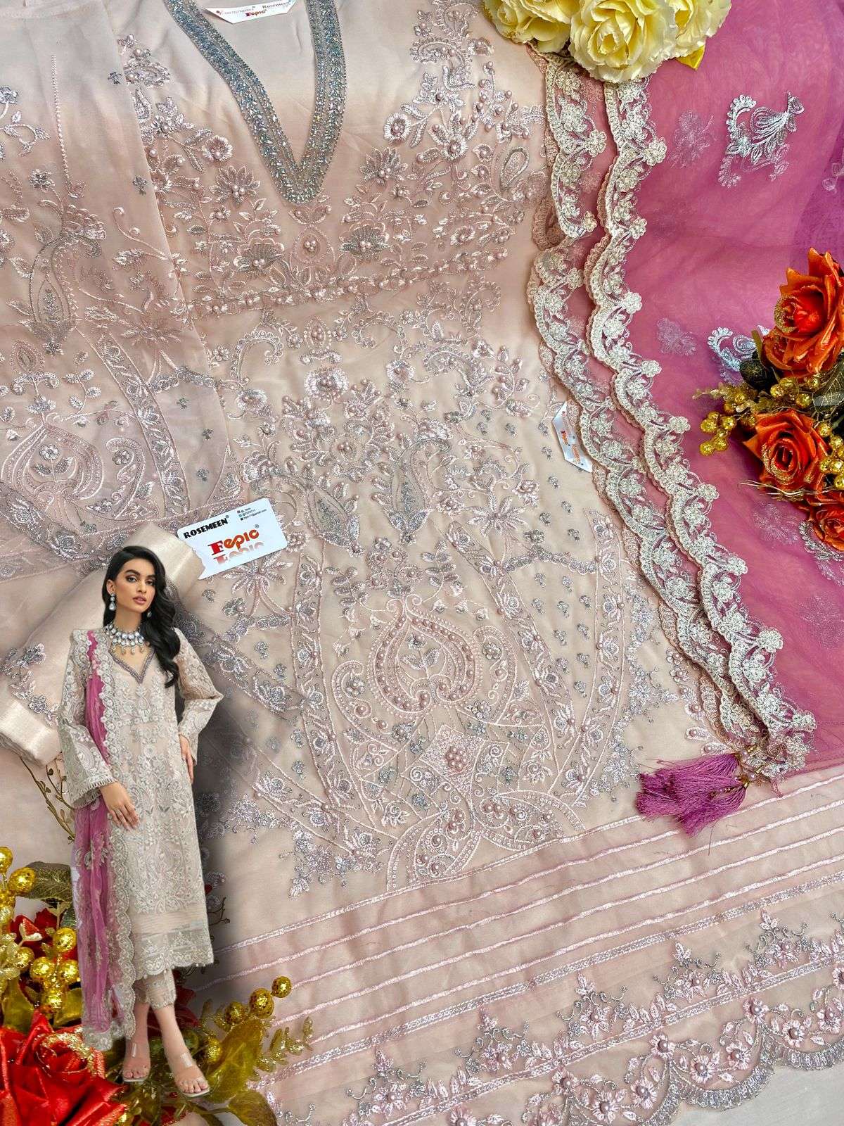 FEPIC ROSEMEEN D 5108 A SEMI STICHED PAKISTANI SALWAR SUITS