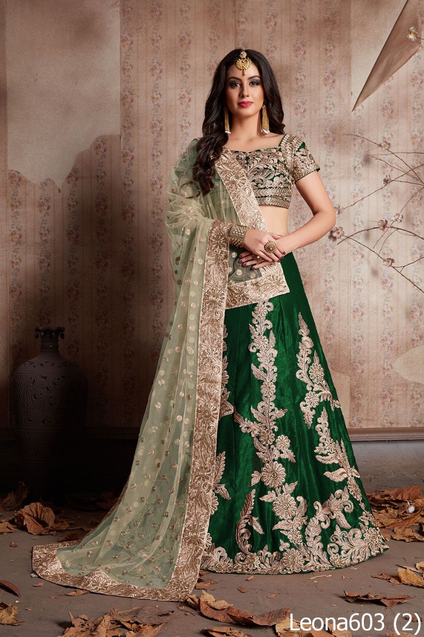 Leona Vol -2 Velvet Silk Designer Lehenga Choli Dupatta With 10 Pcs 16009