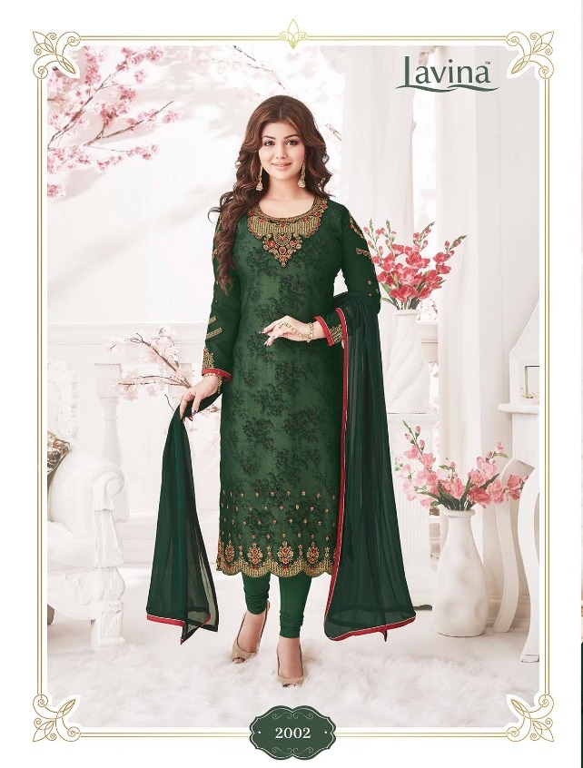 Designer Straight Suit With Printed Inner By Lavina