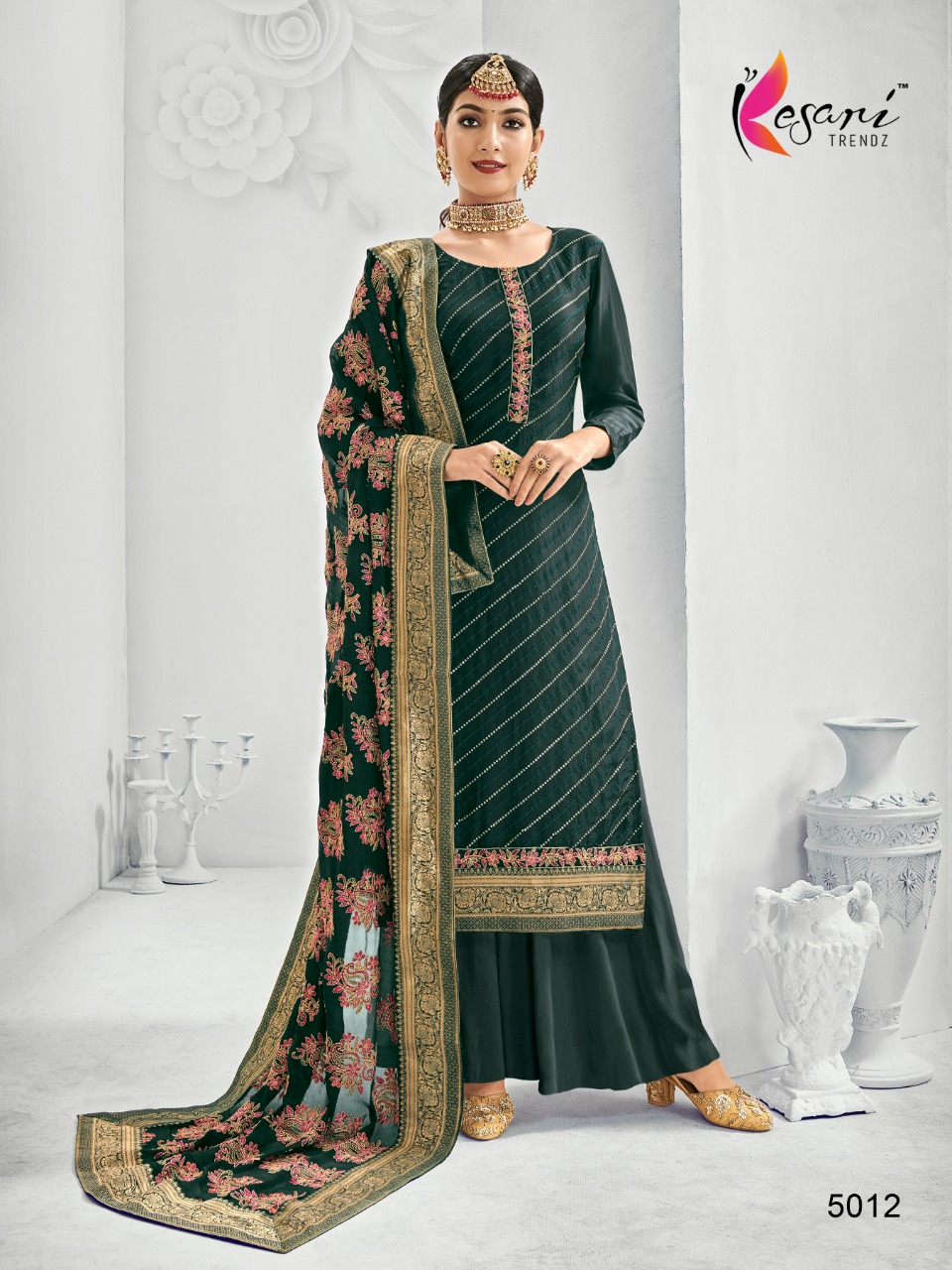 Kesari Trendz Simran Vol-3 5011-5014 Series Heavy Chinon Work Designer Salwar Suits Collection
