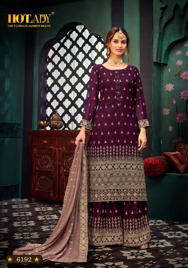 Hotlady Samaira Vol-2 6191-6197 Series Pure Georgette Embroidery Work Suits Collection