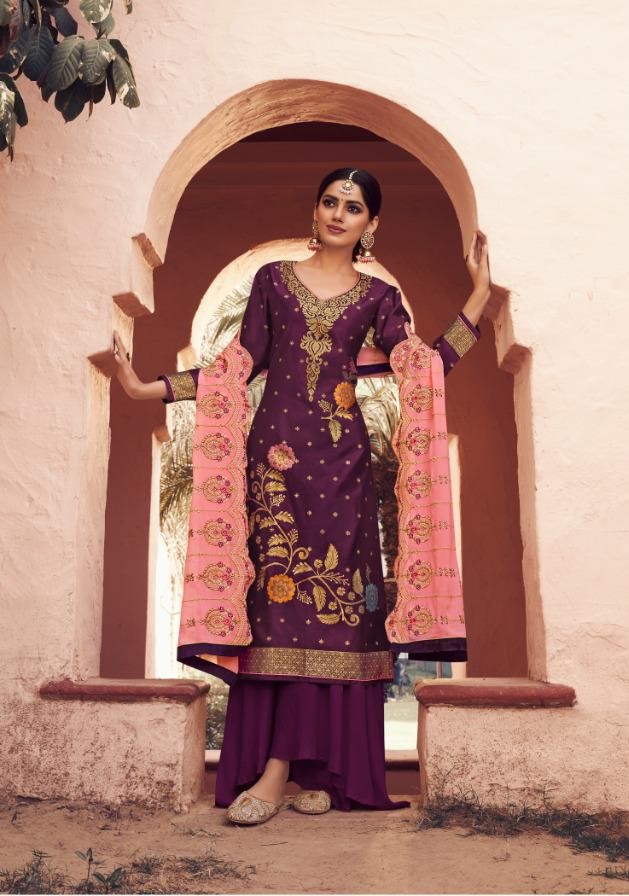Aarav Trendz Presents Rooshi 369-372 Series Soft Meenakari Jaquard Work Suits Wholesale Collection