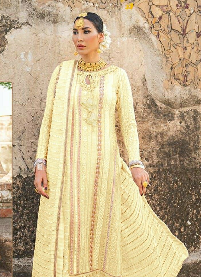 Ramsha Presents Affren -d Pure Georgette With Heavy Embroidery Work And Beautiful Wear Pakistani Suits Collection