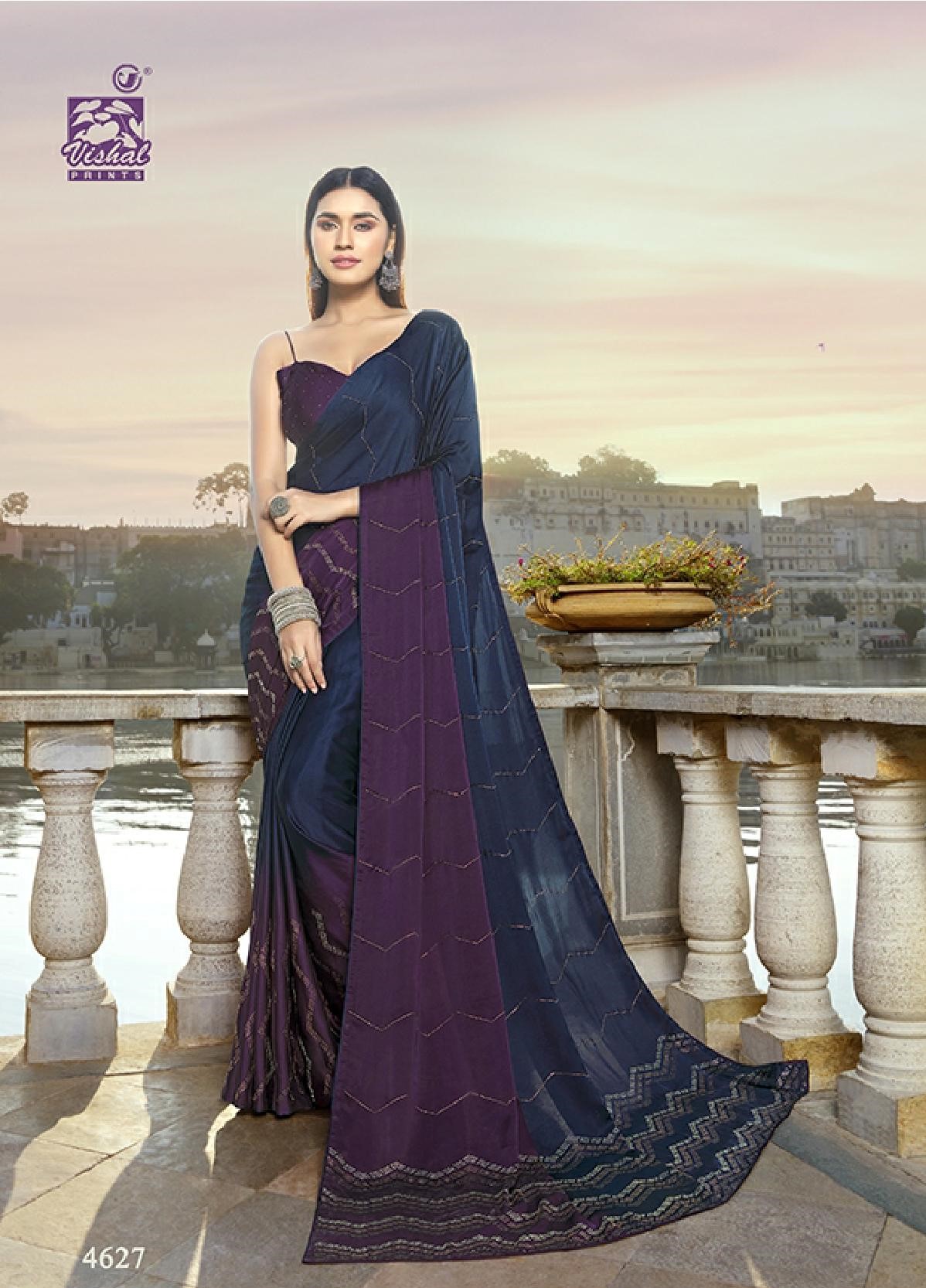 Vishal Presents Damore V-22 4626 - 4637 Series Beautiful Attractive Designer And Fancy Work Party Wera Saree Collection