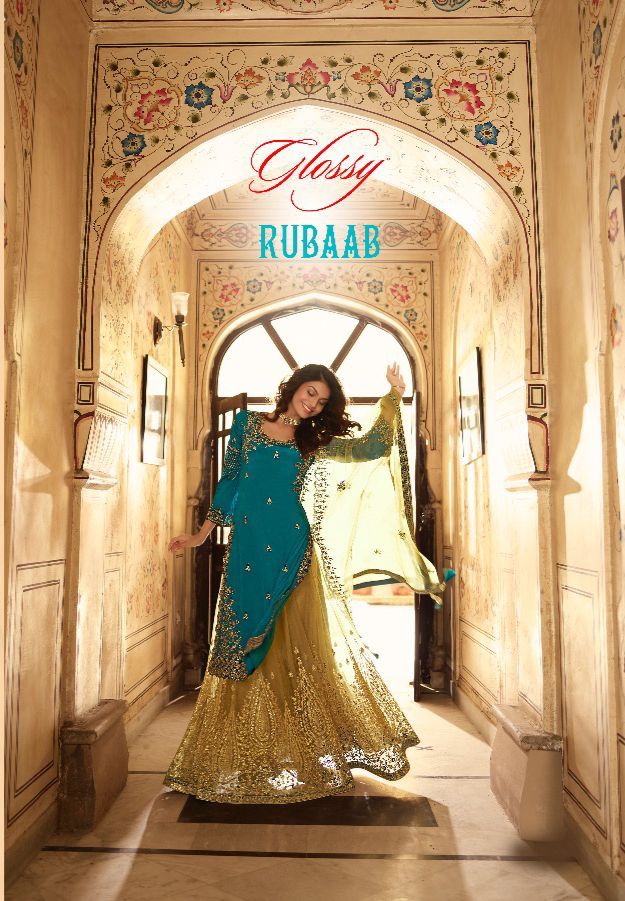 Glossy Presents Ruaab 15156 - 15163 Series Pure Chinon With Beautiful Fancy Embroidey Work Fancy Salwar Suit Collection