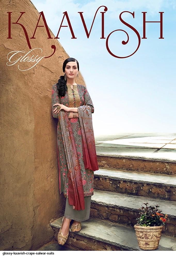 Glossy Presents Kaavish 11001-11006 Series Fancy Crepe Suits Summer Collection
