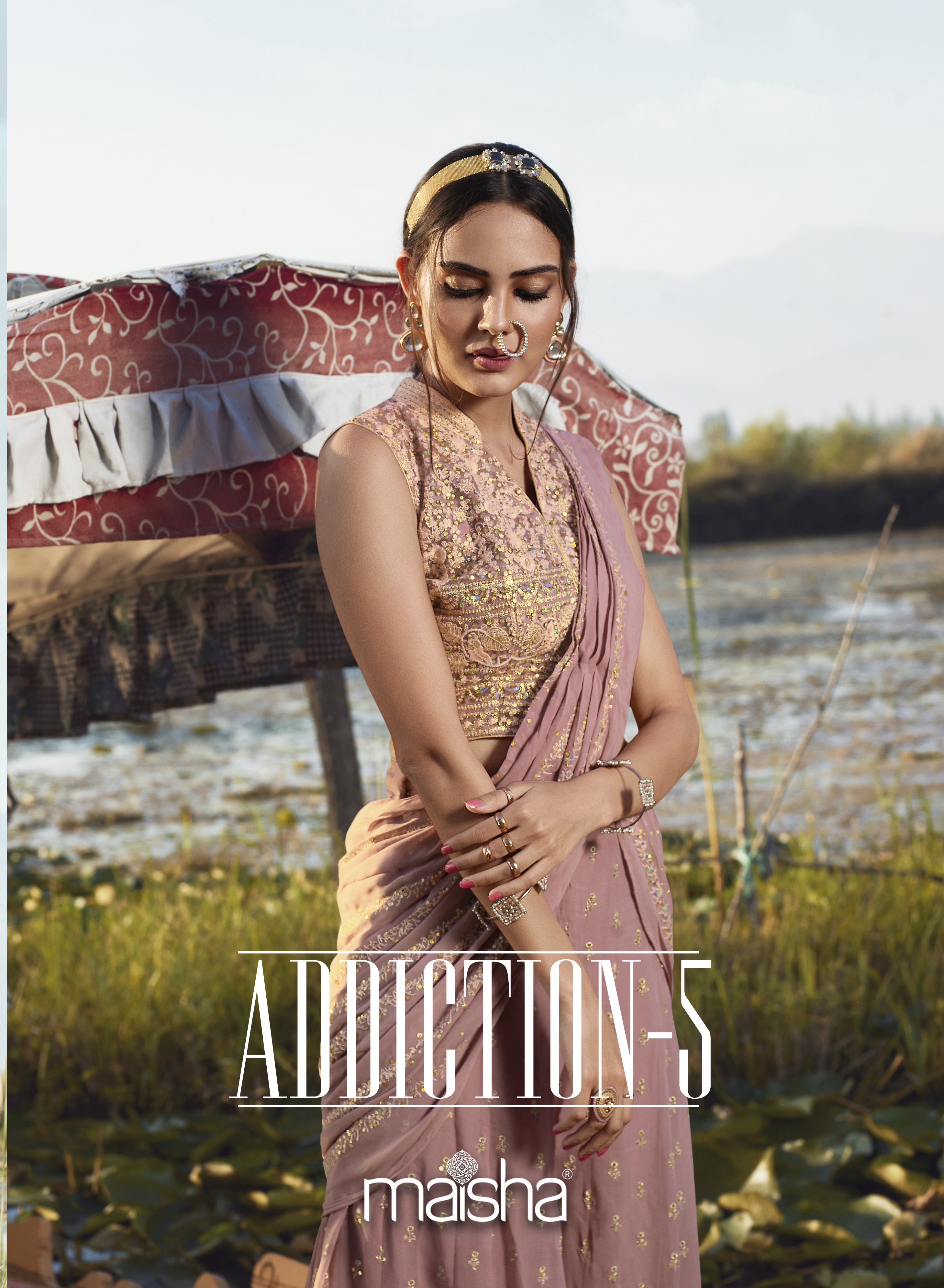 Maisha Presents Addition Vol-5 9906a-d Series Viacose Net With Beautiful Designer Handwork Fancy Collection