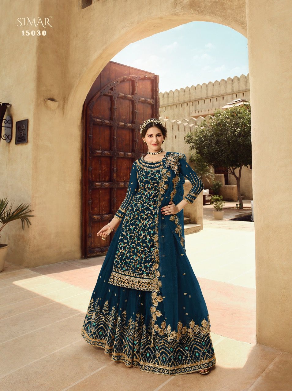 Glossy Presents 15030 Colours Net Embroidery With Swarovski Work Salwar Suit Collection#1941