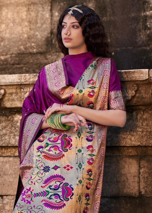 Manjubaa Presents Mahavani Paithani 9001 - 9008 Series Designer Party Wear Silk Saree At Wholesale Price