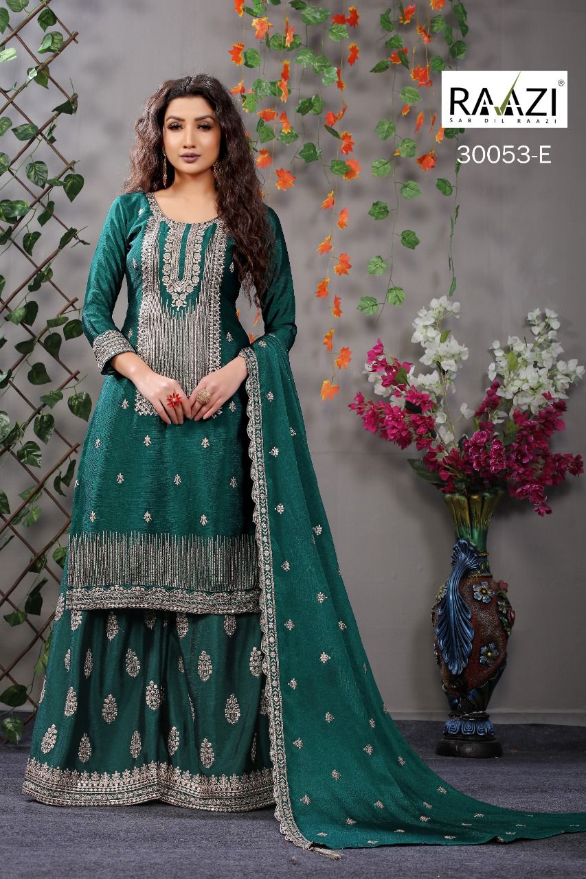 Raazi Presents Dilbaro 30053a - 30053f Series Designer Pakistani Eid Wear Salwar Kameez Suit At Wholesale Price