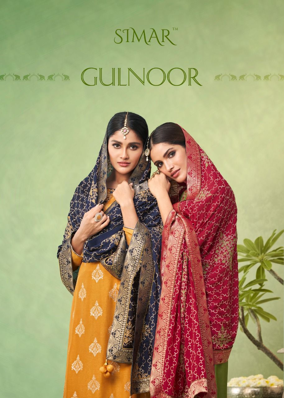 Glossy Presents Gulnoor 1845-1848 Series Viscose With Embroidery Work Salwar Kameez Collection