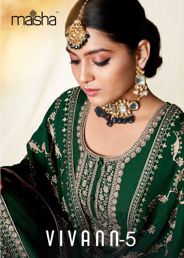 Maisha Presents Vivan Vol-5 11084-11089 Series Pure Georgett ,beautiful Delicate Embroidery With Sarvoski Work Salwar Suit Collection