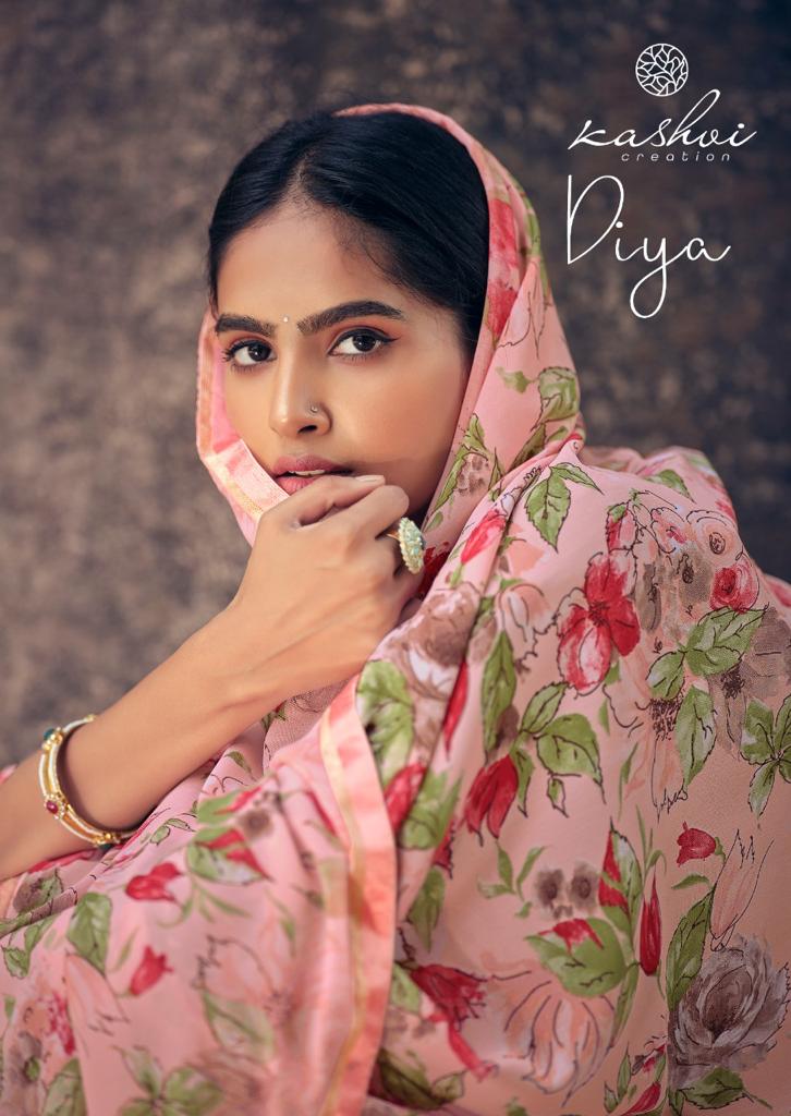 Kashvi Creation Presents Diya 3701 - 3710 Series Designer Casual Wear Saree Blouse At Wholesale Price