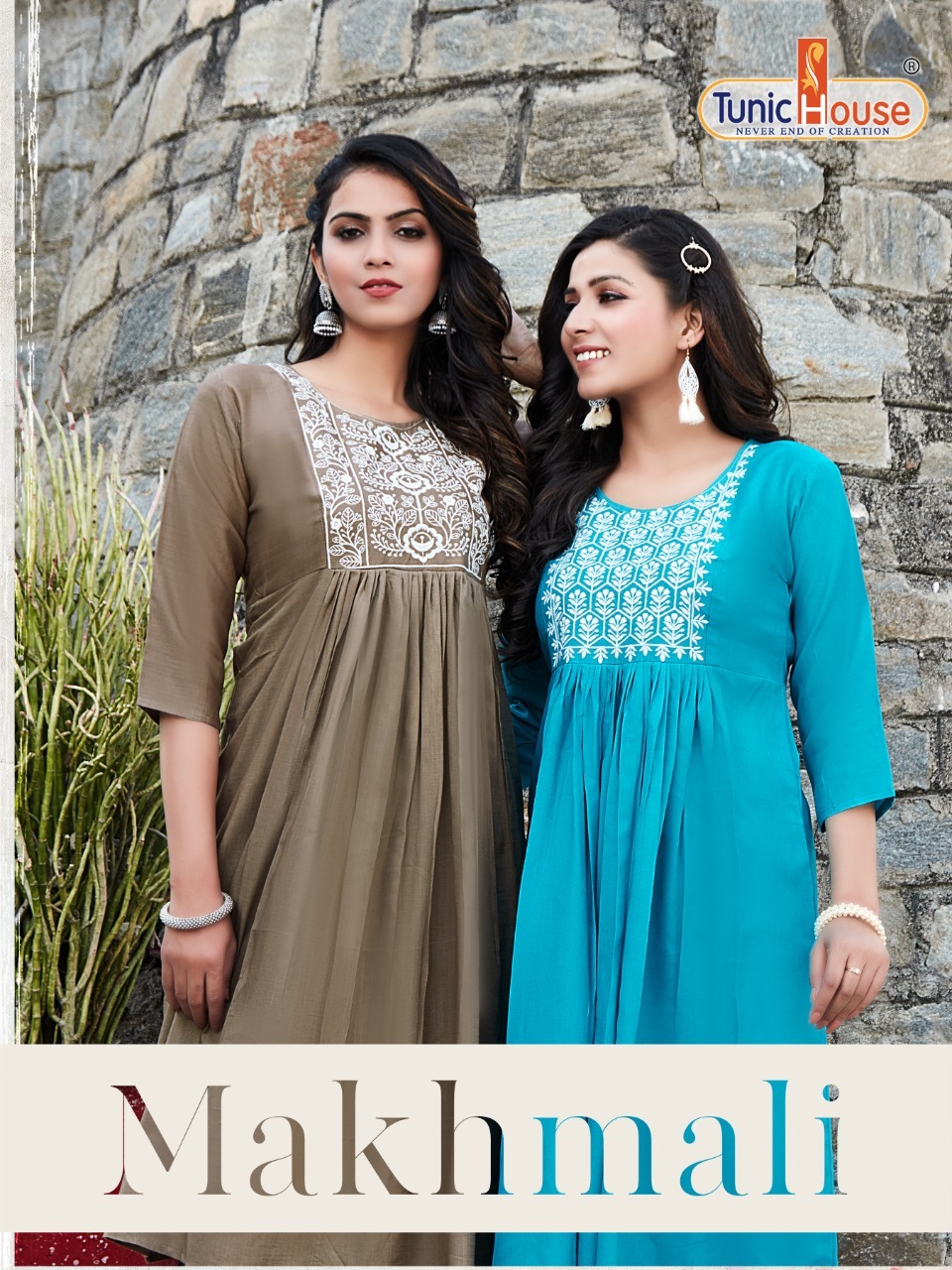 Tunic House Presents Makhmali 1001 - 1004 Series Traditional Wear Ready Made Kurti Anarkali At Wholesale Price