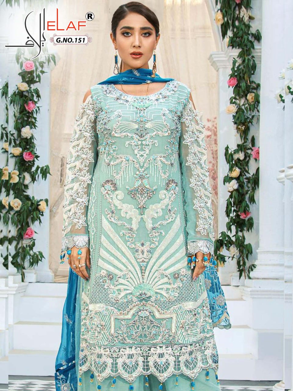 Elaf Presents Dno- 151 Designer Women Pakistani Party Eid Wear Suit At Wholesale Price