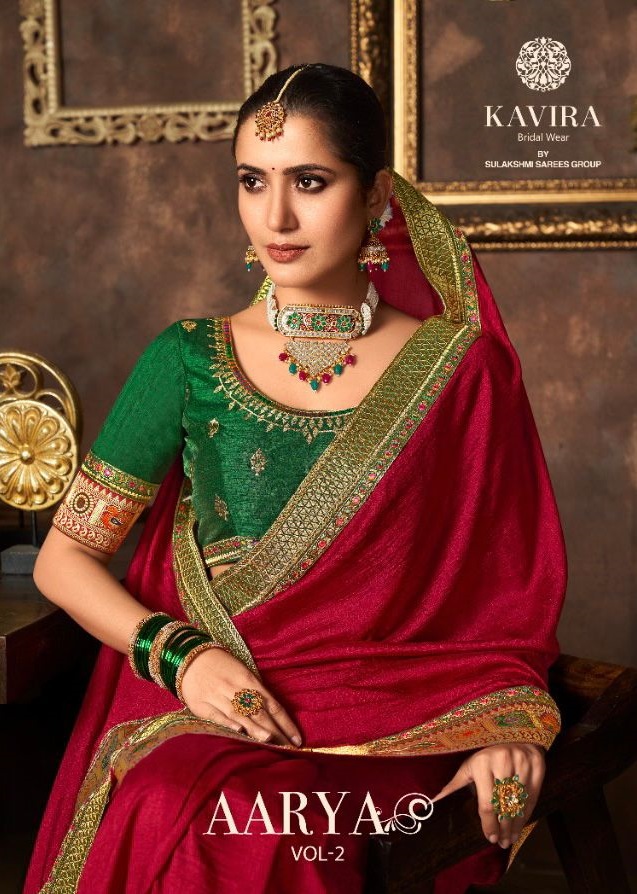Kavira Presents Aarya Vol-2 4501 To 4509 Series Indian Women Traditional Wear Saree Collection At Wholesale Price 7278