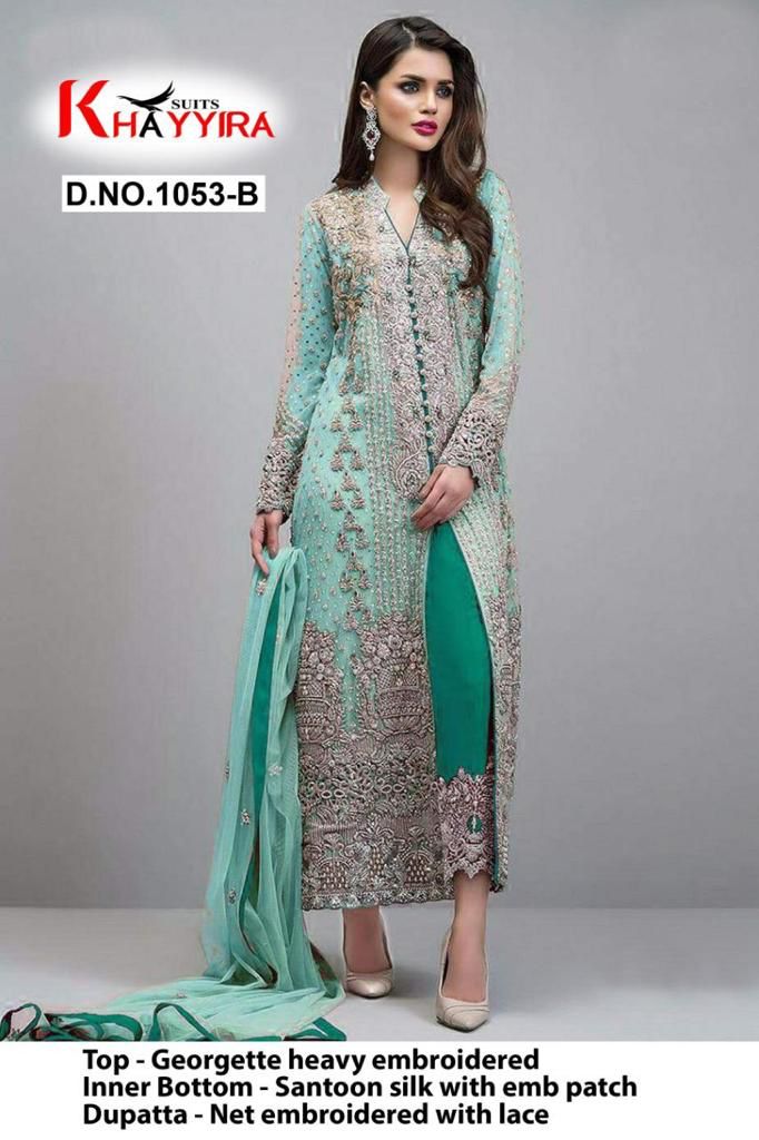 Khayyira Presents Dn 1032 1045, 1046, 1047, 1053-a, 1053-b Designer Pakistani Suit At Wholesale Price