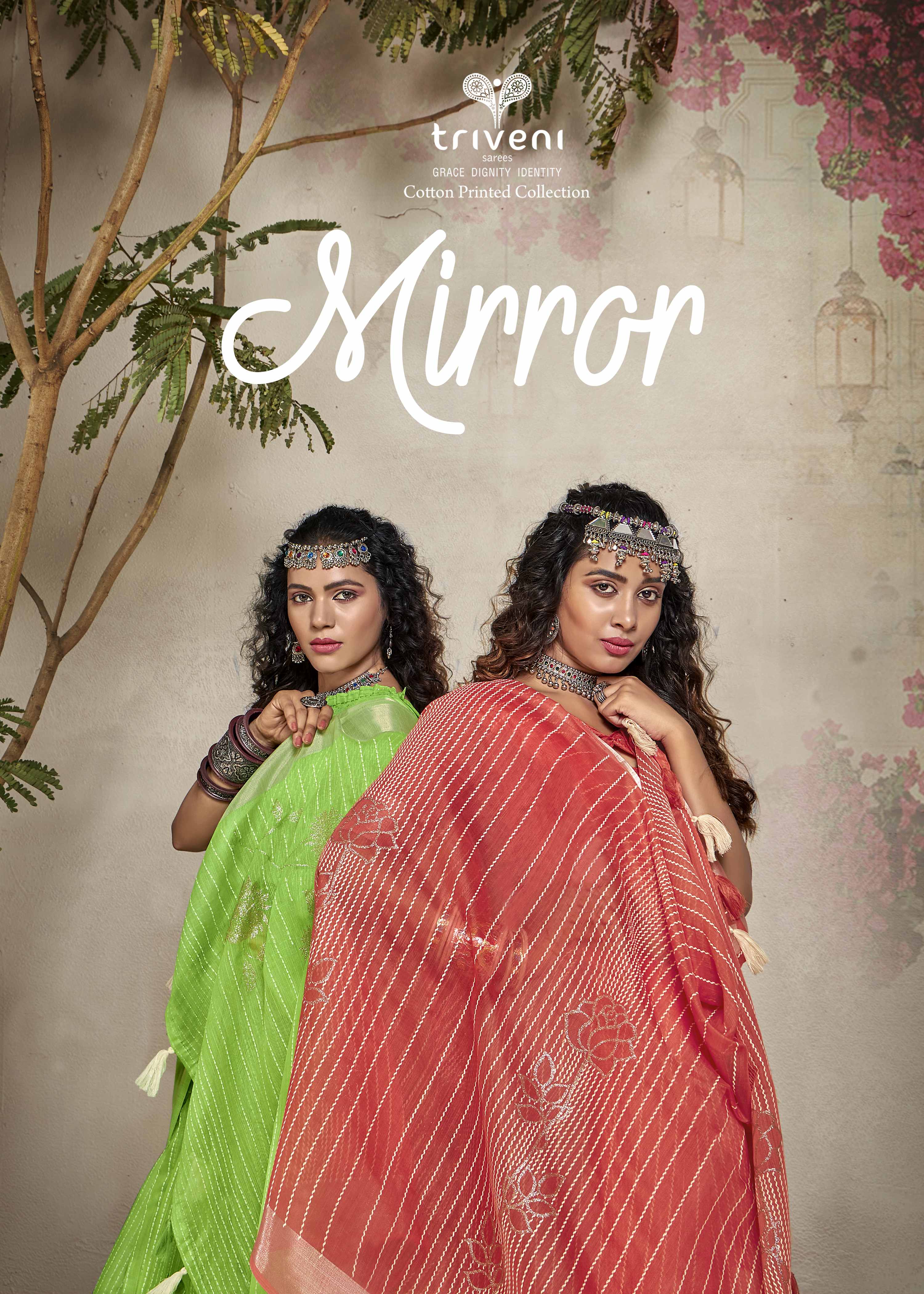 Triveni Presnts  Mirror 15401 -15408 Series Designer Indian Traditional Casual Party Wear Saree At Wholesale Price
