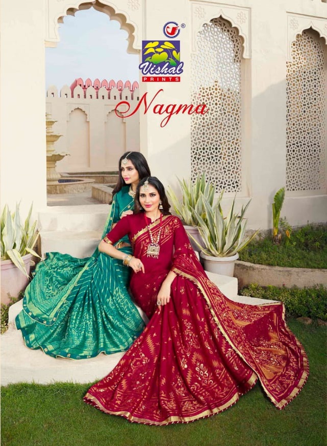 Vishal Presents Nagma 40158 - 40169 Series Designer Indian Traditional Wear Saree At Wholesale Price
