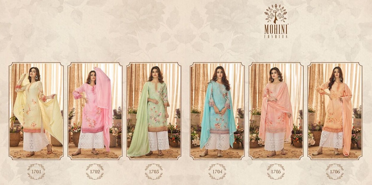 Mohini Presents Dno 1701 - 1706 Series Indian Pakistani Salwar Kameez Muslin Suit Casual Party Wear At Wholesale Price