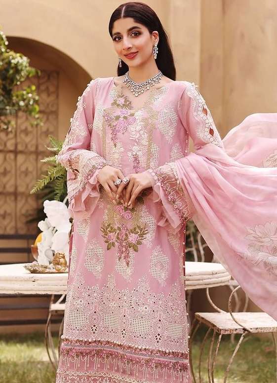 SANIYA TRENDZ PRESENTS ELAF 1001-1003 SERIES CAMBRIC EMBROIDERED PAKISTANI SUITS COLLECTION AT WHOLESALE PRICE N259