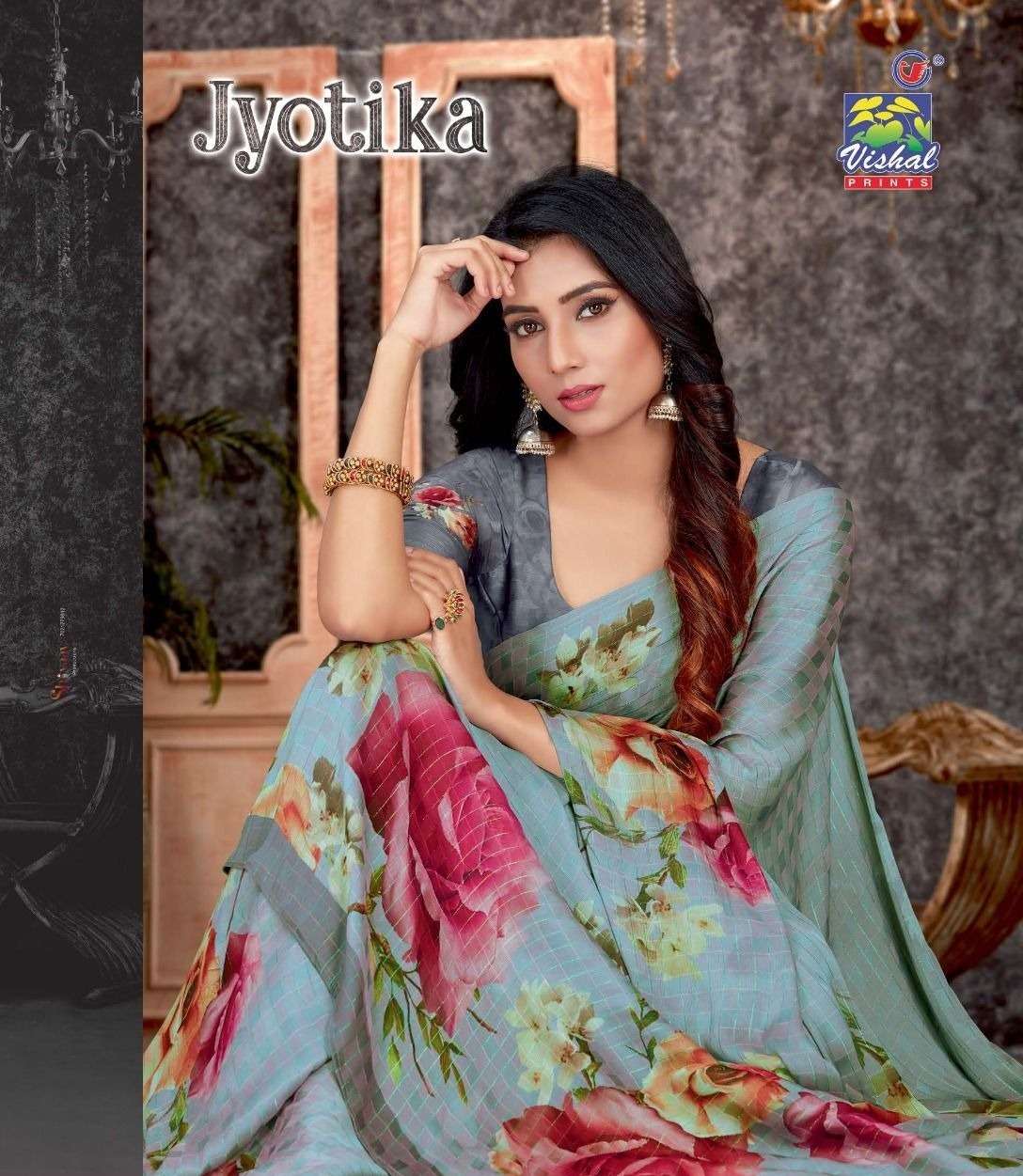 Vishal Presents Jyotika 41103 - 41108 Series Traditional Wear Saree Blouse At Wholesale Price