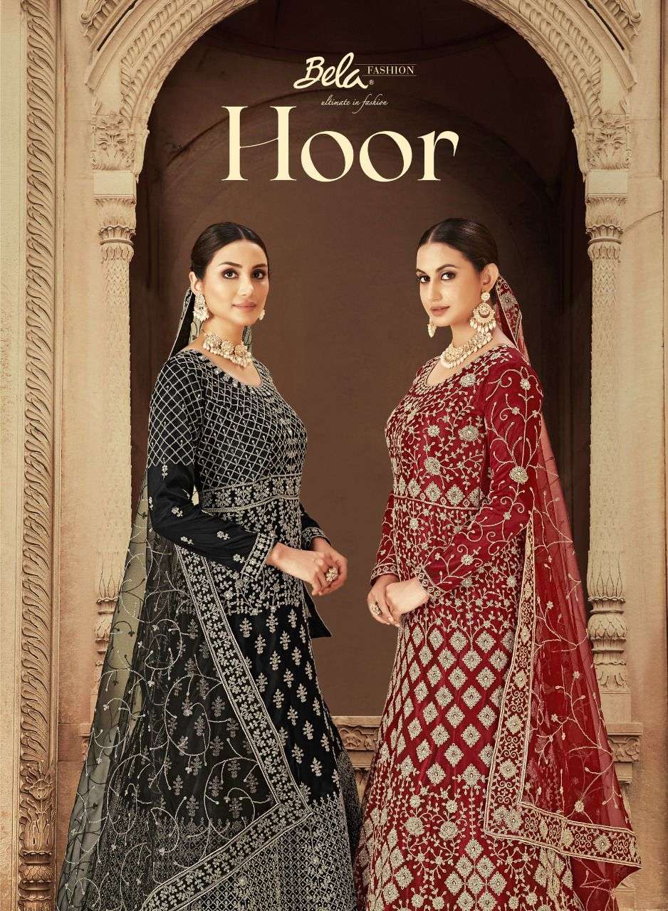 BELA FASHION PRESENTS HOOR 3204-3210 SERIES HEAVY NET CODING EMBROIDERY WORK SALWAR SUITS COLLECTION AT WHOLESALE RATES N526