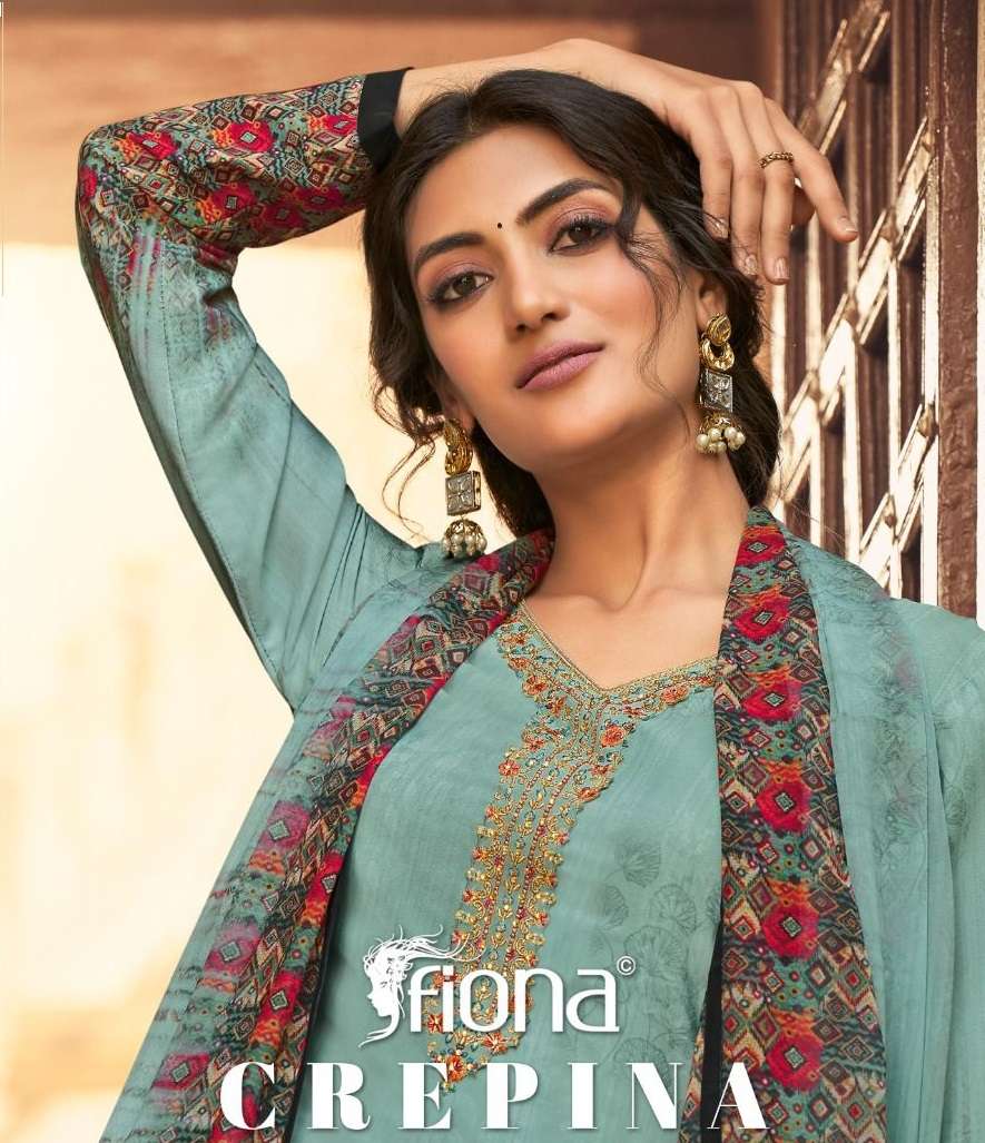 FIONA PRESENTS CREPINA 23081-23087 SERIES FRENCH CREPE DIGITAL PRINTS SALWAR SUITS COLLECTION AT WHOLESALE PRICE N319