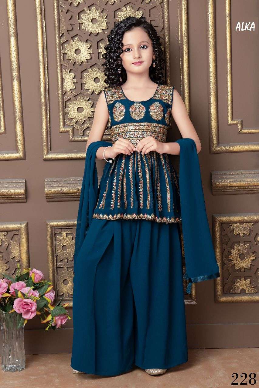 BALAJI EMPORIUM PRESENTS ALKA VOL-30 228 TO 231 SERIES GEORGETTE EMBROIDERED SALWAR SUITS KIDS COLLECTION AT WHOLESALE RATES N574