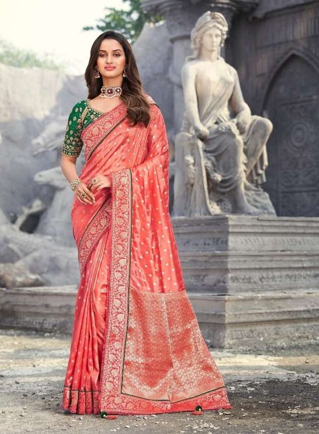 PRERANA PRESENTS 1304 DESIGN HEAVY DESIGNER SAREES WITH HEAVY BLOUSE COLLECTION AT WHOLESALE PRICE N565