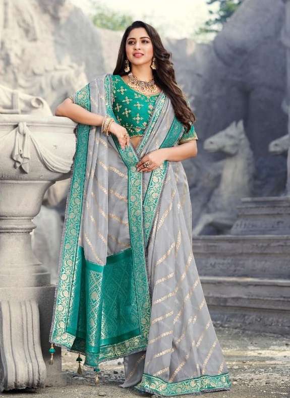 PRERANA PRESENTS 1307 DESIGN EXCLUSIVE PARTY WEAR SAREES COLLECTION AT WHOLESALE PRICE N565