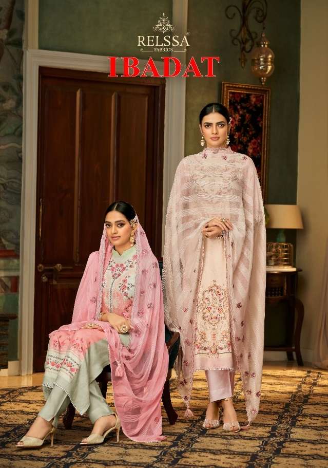 RELSSA PRESENTS IBADAT 91001-91006 SERIES PARTY WEAR DRESS MATERIALS COLLECTION AT WHOLESALE PRICE N751