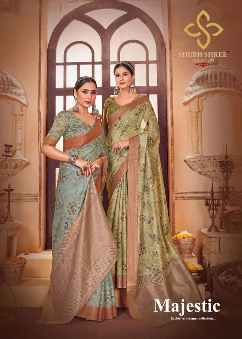 SHUBH SHREE PRESENTS MAJESTIC 4001-4012 SERIES COTTON DESIGNER SAREES COLLECTION AT WHOLESALE PRICE N786