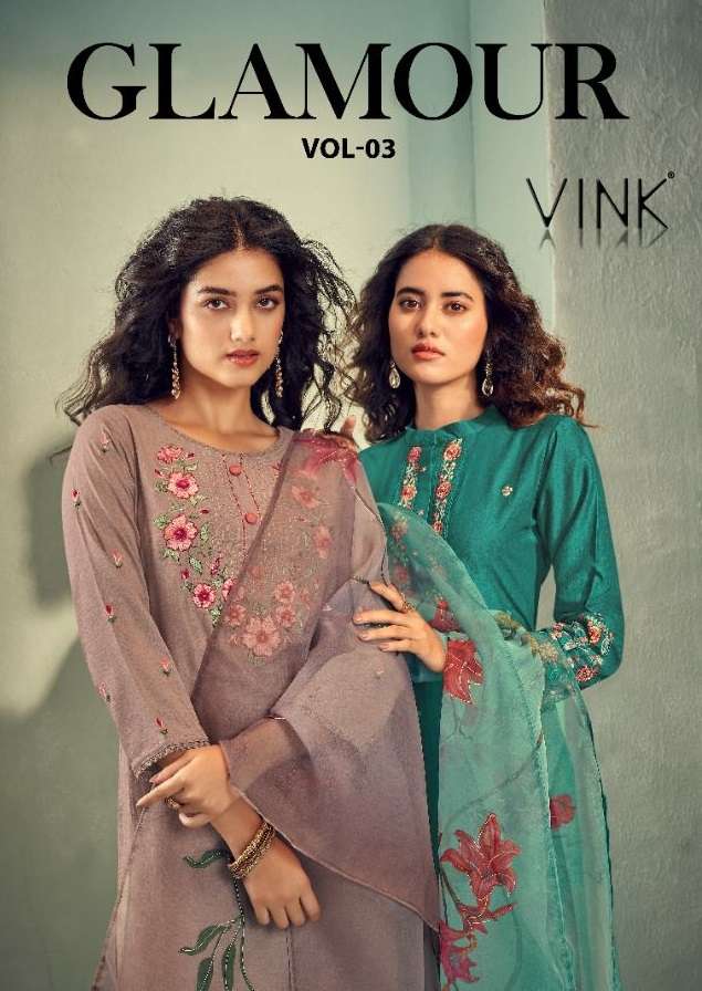 VINK PRESENTS GLAMOUR VOL-3 1571 TO 1576 SERIES SILK KURTA WITH PANT AND DUPATTA SET AT WHOLESALE PRICE N726