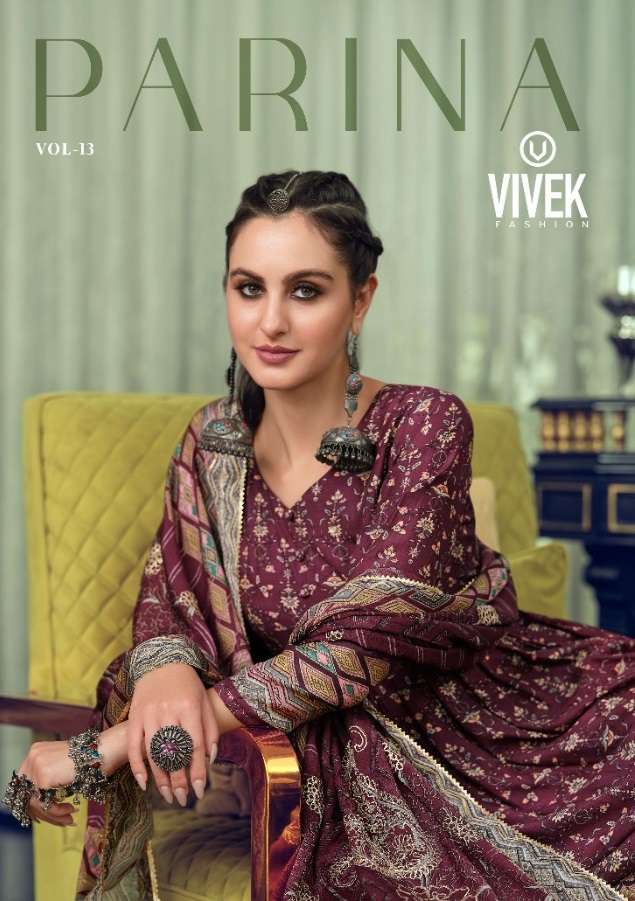 VIVEK PRESENTS PARINA VOL-13 7801 TO 7806 SERIES HEAVY MUSLIN DRESS MATERIAL COLLECTION AT WHOLESALE RATES N727