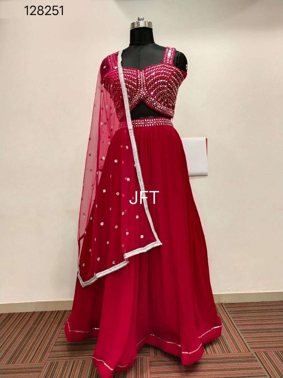 JFT PRESENTS 128251 DESIGN FANCY EMBROIDERED LEHENGA CHOLI COLLECTION AT WHOLESALE PRICE N1007