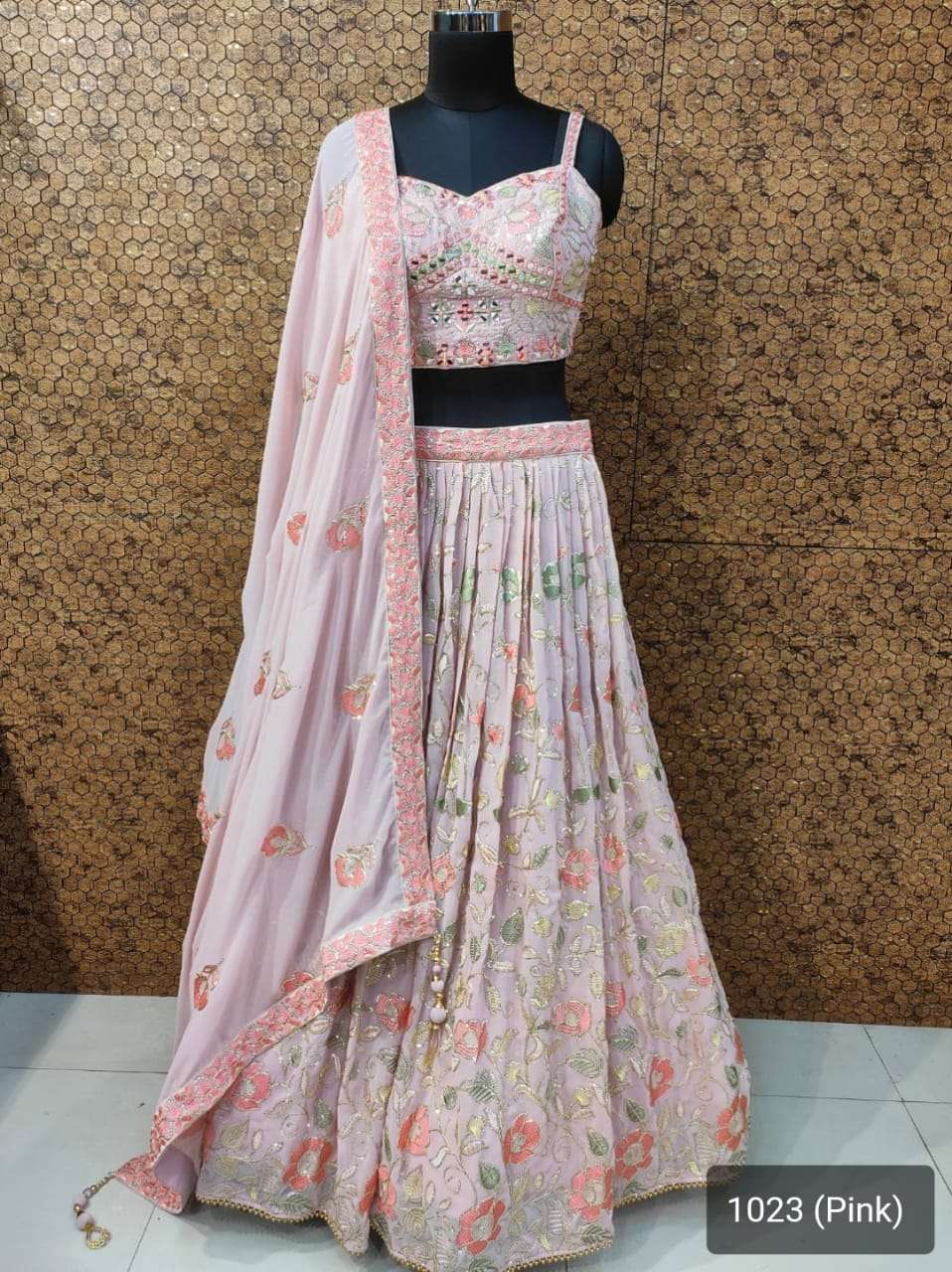 MYSTERY ROSE PRESENTS 1023 PINK INDIAN WEDDING READYMADE LEHENGA CHOLI COLLECTION WHOLESALE PRICE N1210