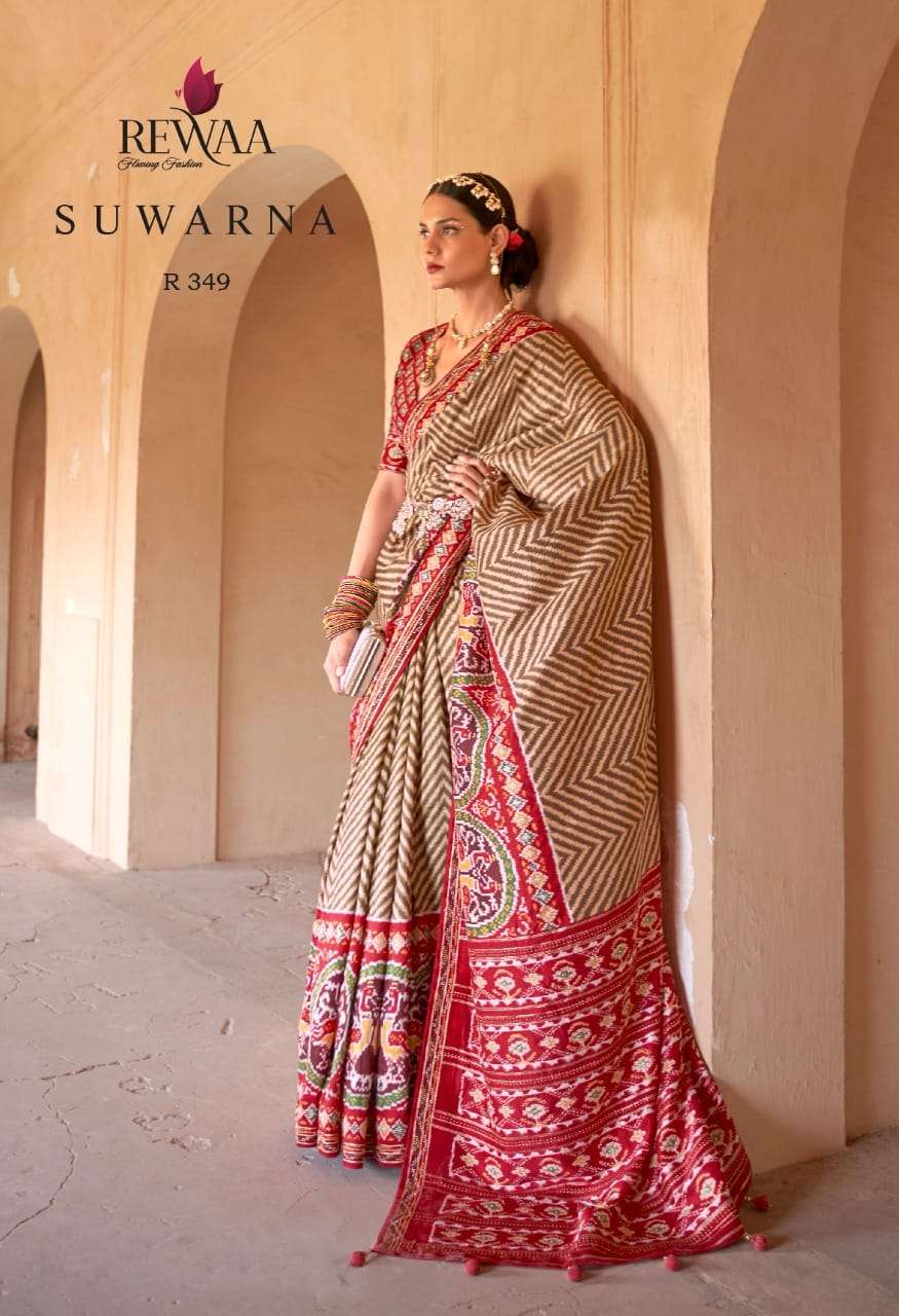 REWAA PRESENTS SUWARNA 349-349H SERIES PATOLA SILK DESIGNER SAREES COLLECTION AT WHOLESALE PRICE N962