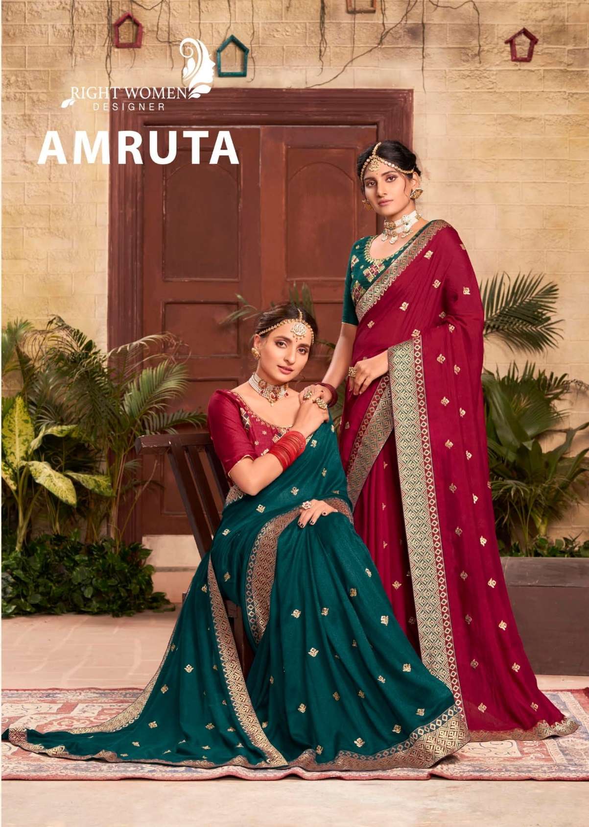 RIGHT WOMEN PRESENTS AMRUTA 81631 TO 81638 SERIES VICHITRA WORK WEDDING SAREES COLLECTION AT WHOLESALE PRICE N1120