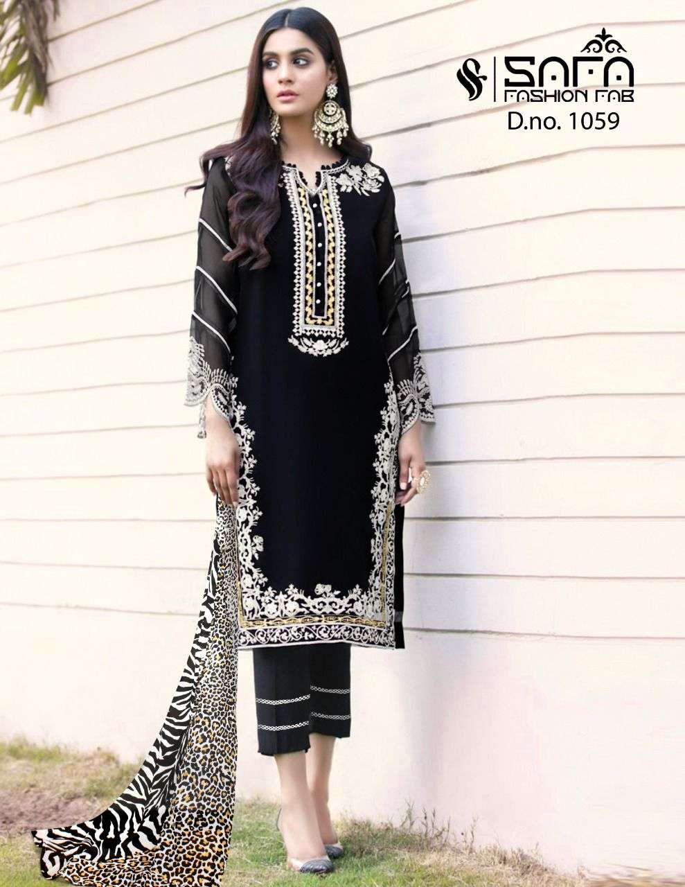 SAFA FASHION PRESENTS 1059 DESIGN GEORGETTE READYMADE PAKISTANI SUITS COLLECTION AT WHOLESALE PRICE N1125