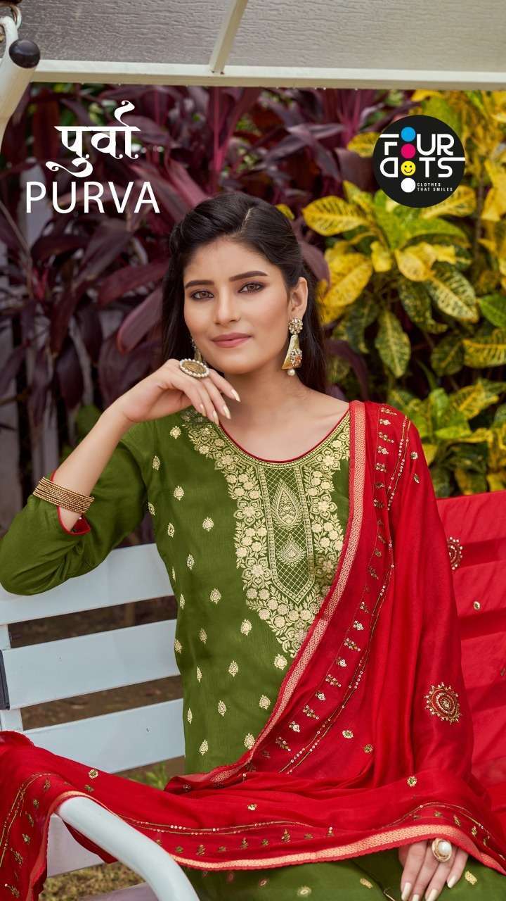 FOUR DOTS PRESENTS PURVA 1171-1176 SERIES RUSSIAN DOLA SUITS WHOLESALE COLLECTION N1212