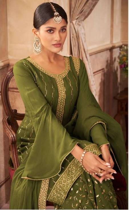 GRAMO PRESENTS NAVABI VOL-5 132 TO 135 SERIES GEORGETTE PARTY WEAR READYMADE SUITS COLLECTION AT WHOLESALE PRICE 3980