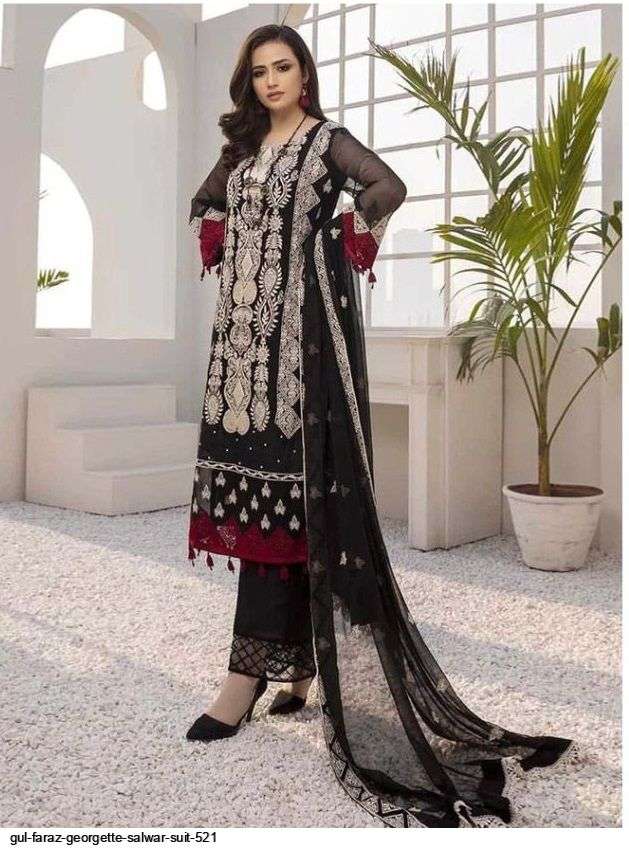 GUL FARAZ PRESENTS 521 COLOURS INDIAN PAKISTANI SUITS COLLECTION AT WHOLESALE PRICE N1218