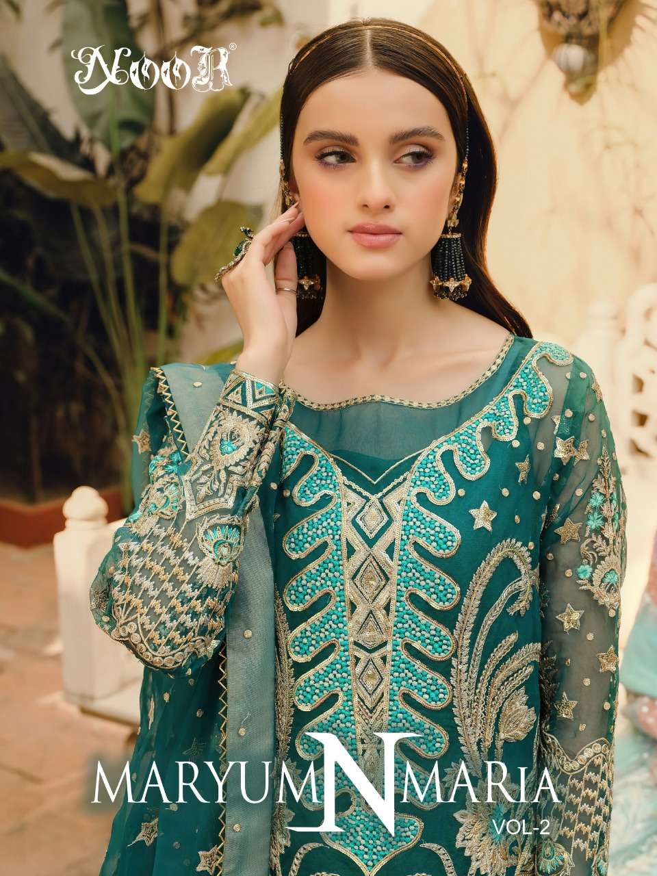 NOOR PRESENTS MARYUM N MARIA VOL-2 22203 TO 22205 SERIES EXCLUSIVE PAKISTANI DESIGNER SUITS WHOLESALE COLLECTION 3829