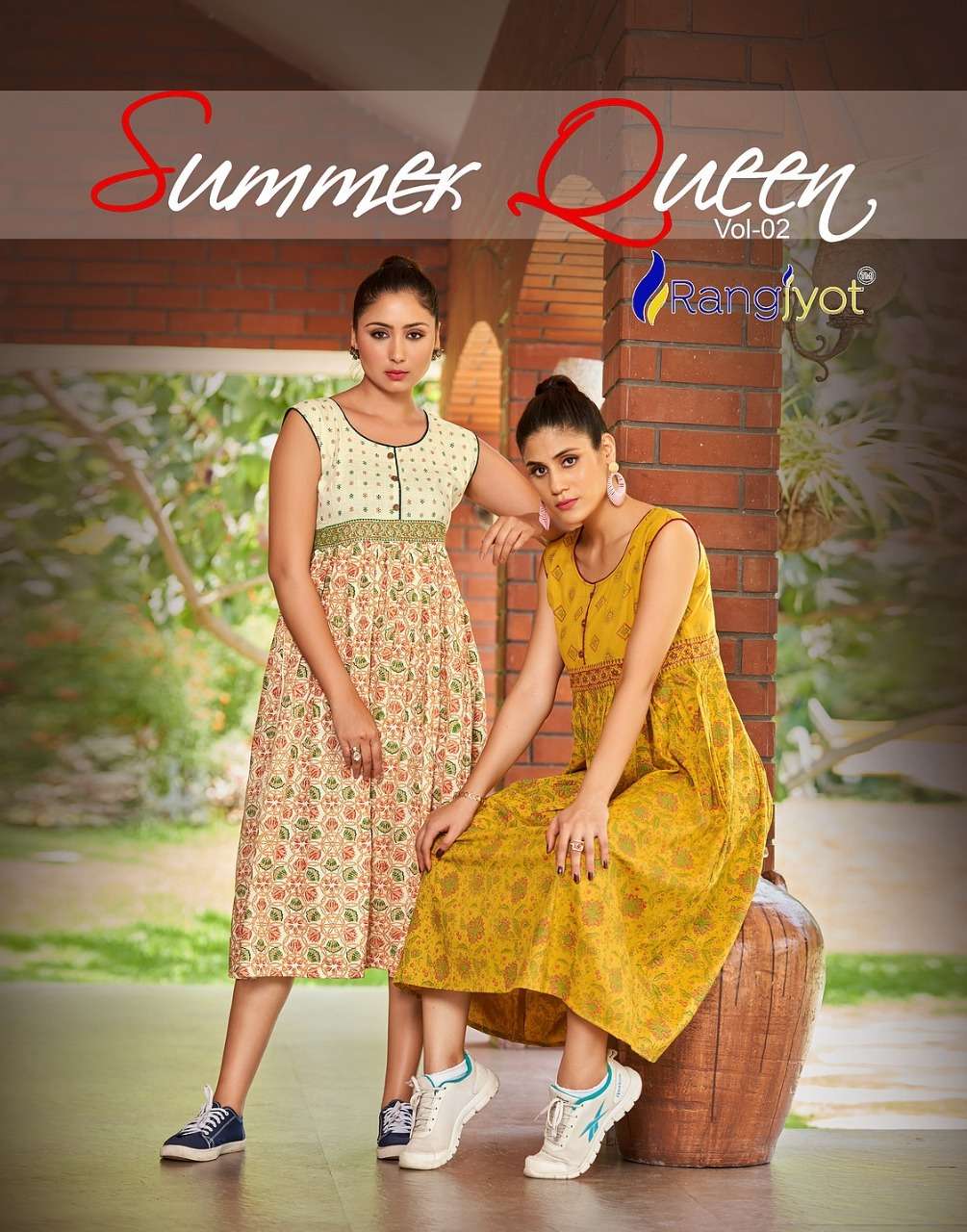 RANGJYOT PRESENTS SUMMER QUEEN VOL-2 2001 TO 2008 SERIES COTTON PRINTED ONE PIECE GOWN SET AT WHOLESALE PRICE 3832