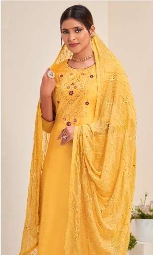 VEDANTI PRESENTS FLORA 221-224 SERIES MUSLIN WITH WORK DESIGNER SUITS WHOLESALE COLLECTION N1212