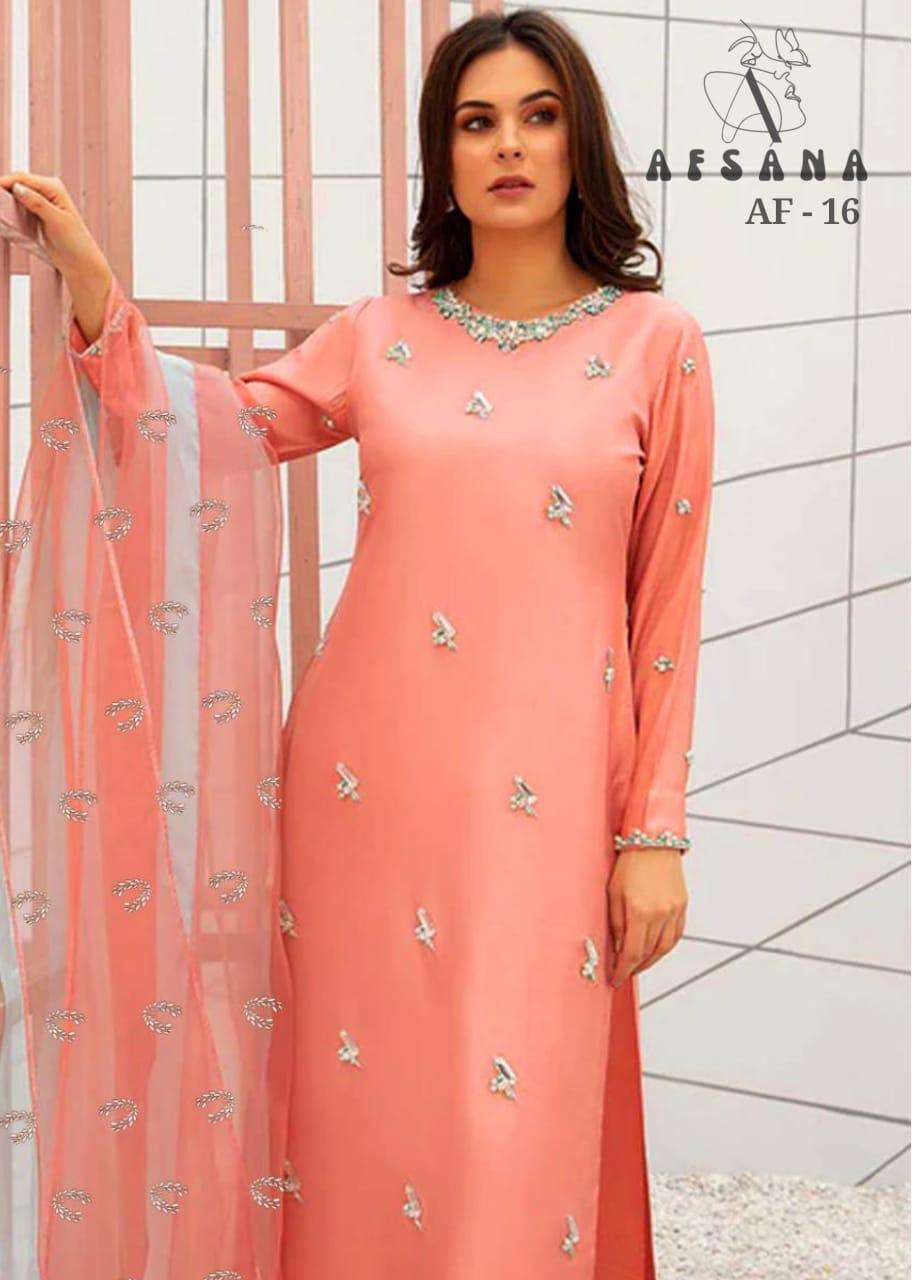 AFSANA PRESENTS 16 DESIGN PINK DESIGNER PAKISTANI SUITS COLLECTION AT WHOLESALE PRICE 7089