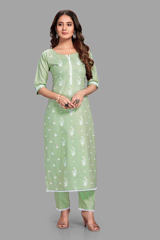 CHANNEL 9 PRESENTS 001-005 SERIES COTTON PRINTED KURTIS SET AT WHOLESALE PRICE 7368