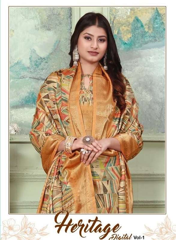 MINTORSI PRESENTS HERITAGE DIGITAL VOL-1 1001 TO 1010 SERIES FANCY SILK WEAVING SAREES COLLECTION AT WHOLESALE PRICE 7336