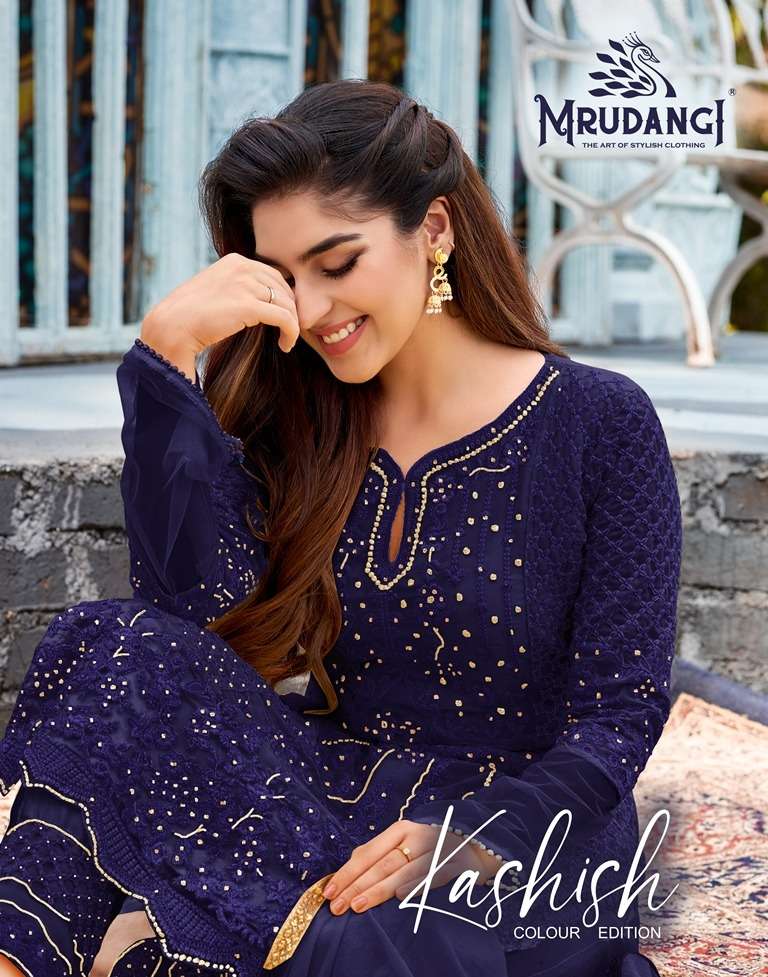 MRUDANGI PRESENTS KASHISH 2015 COLOURS GEORGETTE EMBROIDERY WORK SALWAR SUITS COLLECTION AT WHOLESALE PRICE 7355